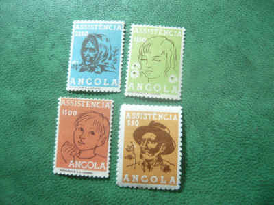 Serie Angola portugheza 1955 - Ajutor , 4 valori foto