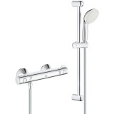 Set baterie dus Grohe Grohterm 800, termostatica + set dus New Tempesta II 600, crom, 34565001