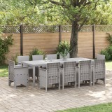VidaXL Set Mese Grădină 11 pcs Gri deschis 250 x 100 x 73 cm
