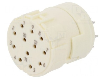 Conector M23 12-Pin Mamă Lipire 200V 8A foto