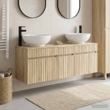 Cumpara ieftin Set dulap baie 3 buc. Stejar Sonoma 157 x 44,5 x 80 cm
