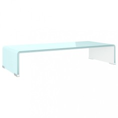 vidaXL Suport TV/stativ monitor, sticlă, alb, 60x25x11 cm,