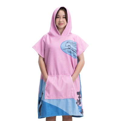 Poncho de baie pentru copii Homelevel, 8-13 ani, Multicolor, Bumbac organic, 54934.33 foto