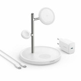 Statie de Alimentare pentru iPhone, AirPods Pro si iWatch, 15W + Incarcator si Cablu Type-C, 40W, Anker (B25M3321), White