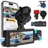 Camera Auto Fata Spate Interior 2.5K WiFi 5G, 3 Canale, GPS, Ecran 3.16", Senzor Sony, F1.8, WDR, Monitorizare Parcare 24H, Card 32GB