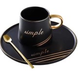 Set Portelan Ceasca, Farfurie si Lingurita, SIMPLE