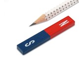 Magnet AlNiCo bara dreptunghiulara 60x10x5 mm, rosu-albastru