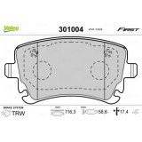 Set placute frana disc Audi A4 B6, A4 B7, A6 C5, A6 C6, A8 D3; VW Multivan T5, Multivan T6, 59x13x4mm, parte montare puntea spate, OE 3W0698451J