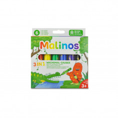 Set creioane retractabile Malinos, 6 culori, 3 ani+ foto