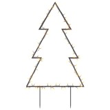 Cumpara ieftin Decoratiune brad cu lumini de Craciun cu tarusi, 80 LED, 60 cm
