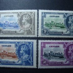 CEYLON 1935 SERIE GEORGE V JUBILEUL DE ARGINT MH