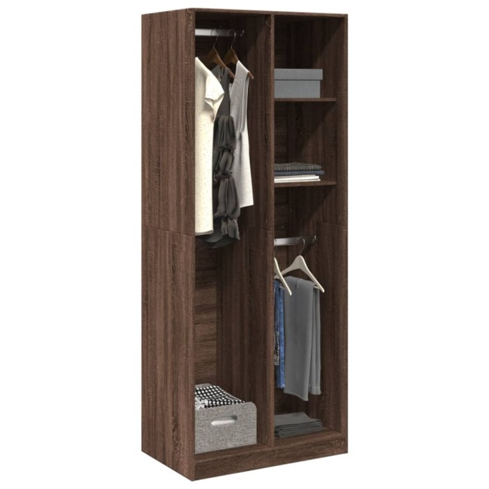Gossi sifonier, stejar maro, 80x50x200 cm, lemn prelucrat