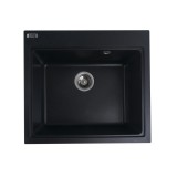 Chiuveta din compozit de granit pentru bucatarie ELEFANT PREMIUM 5852 VESTA Negru metalic 580 x 518 mm Innovative ReliableTools