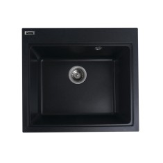 Chiuveta din compozit de granit pentru bucatarie ELEFANT PREMIUM 5852 VESTA Negru metalic 580 x 518 mm Innovative ReliableTools