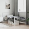 VidaXL Cadru de pat metalic cu tăblie de cap/picioare&nbsp; alb 107x203 cm