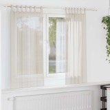 vidaXL Perdele din voile cu tablă 2 buc crem 4102267