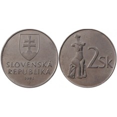 Slovacia 1993 - 2 korun, circulata