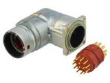 Conector M23 Soclu 17 PIN 90&deg; Aurit
