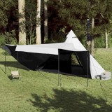 vidaXL Cort de familie Tipi 8 persoane, alb opac textil impermeabil