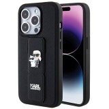 Husa originala iPhone 14 Pro Karl Lagerfeld Saffiano Gripstand, Karl&amp;Choupette, KLHCP14LGSAKCPK