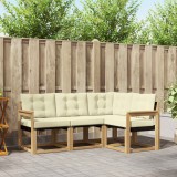 vidaXL Set 4 canapele exterior lemn acacia Alb Crem modular, rezistent intemperii, mobilier gradina 187x128cm