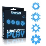 Set 4 inele pentru penis Lovetoy Lumino Play