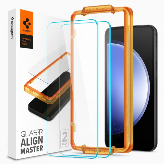 Folie pentru Samsung Galaxy S23 FE (set 2) Spigen Glas.TR Align Master Clear