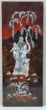 Panou decorativ din lemn cu intarsie din sidef, China , Secol XX
