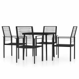 Cumpara ieftin Set de servit masa pentru gradina, 5 piese, negru