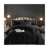 Cumpara ieftin Lenjerie de Pat Damasc 6 Piese, Negru - JO349