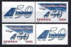 Romania 2004 - Lp 1646 a &ndash; TAROM - 50 de ani de existenta - cu vinieta stanga + vinieta dreapta, MNH ***, Nestampilat
