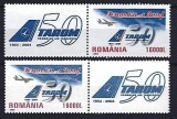 Romania 2004 - Lp 1646 a &ndash; TAROM - 50 de ani de existenta - cu vinieta stanga + vinieta dreapta, MNH ***
