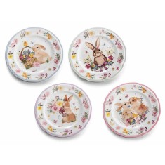 Set 4 farfurii Paste portelan multicolor &Oslash; 20 cm