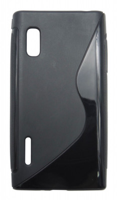 Husa silicon S-case neagra pentru LG Optimus L5 E610/E612 foto