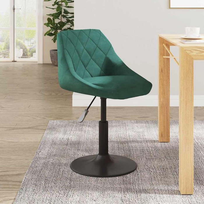 vidaXL Scaun de bar, verde &icirc;nchis, catifea