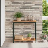 Masă de exterior cu depozitare Natural și negru 80 x 35 x 75 cm