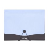 Mapa Strigo A4 cu 13 compartimente, elastic si clips , albastru