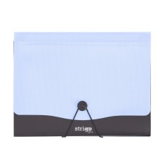 Mapa Strigo A4 cu 13 compartimente, elastic si clips , albastru