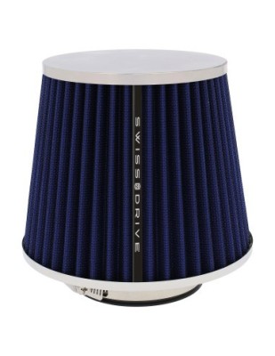 Filtru sport universal de admisie a aerului auto, albastru 120x157x150mm cu adaptori foto