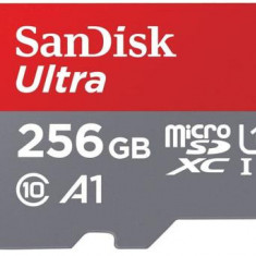 Card de memorie SanDisk Ultra SDSQUAC-256G-GN6MA, MicroSDXC, 256GB, A1, Clasa 10 + Adaptor SD