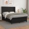 vidaXL Pat box spring cu saltea, negru, 140x190 cm, piele ecologică 3132495