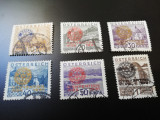 Serie rara timbre Austria, Rotary, (518-523), stampilat, perfecta, cota 360 euro