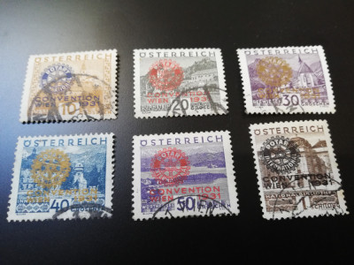 Serie rara timbre Austria, Rotary, (518-523), stampilat, perfecta, cota 360 euro foto