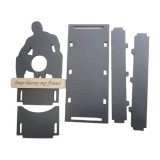 Cumpara ieftin Suport pentru sticla de vin Fengman123, 23 x8 x 7 cm, lemn, gri