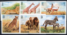 RAS AL KHAIMA, FAUNA AFRICANA - SERIE COMPLETA MNH IMPERF. foto