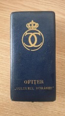 Cutie goala pt Ordinul Vulturul Rom&acirc;niei in grad de Ofițer, stare impecabila