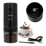 R&acirc;șniță electrică de cafea Huslog fără fir, 30 W, 25 g, neagră, cu r&acirc;șnițe ceramice