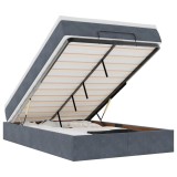 Cumpara ieftin Pat otoman cu saltea, gri inchis, 120x190 cm, catifea
