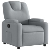 Fotoliu rabatabil gri deschis, material textil