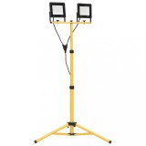 Gossi proiector cu led si trepied, 2x50 w, alb rece